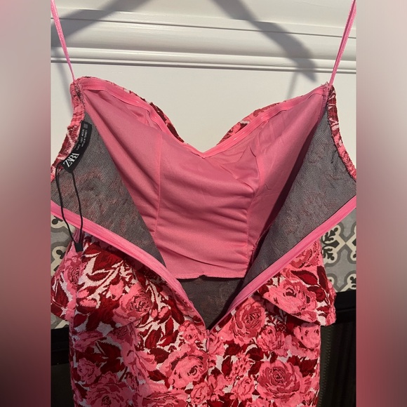 😍VIRAL BLOG FAVE Zara floral jacquard mini dress rhinestone - Picture 9 of 10